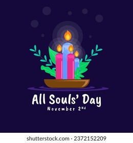 All Souls Day is celebrated every year on November 2. Vector illustration