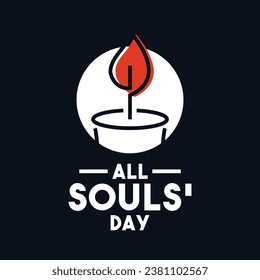 All Souls' Day. Flat design vector. Poster, banner, card, background. Eps 10.