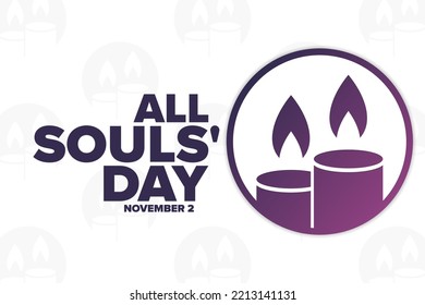 All Souls' Day. November 2. Holiday concept. Template for background, banner, card, poster with text inscription. Vector EPS10 illustration