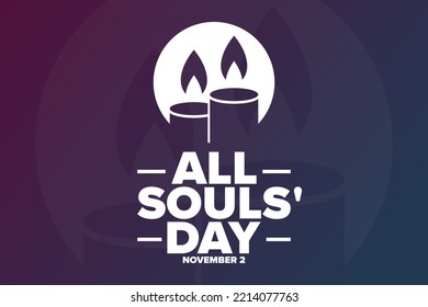 All Souls' Day. November 2. Holiday concept. Template for background, banner, card, poster with text inscription. Vector EPS10 illustration