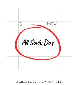 All Souls Day, 2 de novembro - data do calendário.