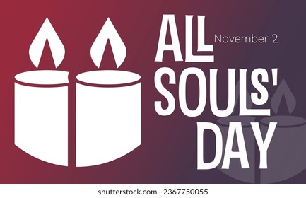 All Souls Day Remembrance and Reflection. Vector template for background, banner, card, poster design.