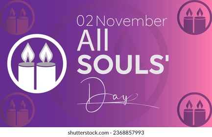 All Souls Day Remembrance and Reflection. Vector template for background, banner, card, poster design.