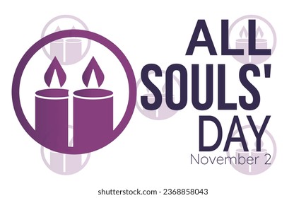 All Souls Day Remembrance and Reflection. Vector template for background, banner, card, poster design.