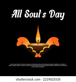 All Soul's Day theme. Vector illustration. Suitable for Poster, Banners, background and greeting card.