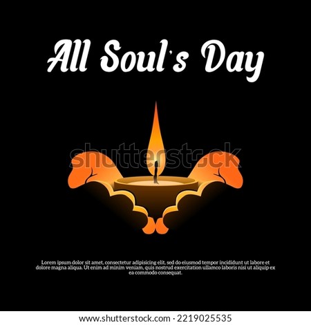 All Soul's Day theme. Vector illustration. Suitable for Poster, Banners, background and greeting card.
