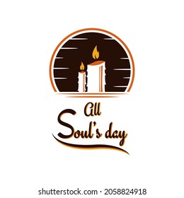 All Souls Day Vector Illustration. With candle and candlelight icon. Premium and luxury design template