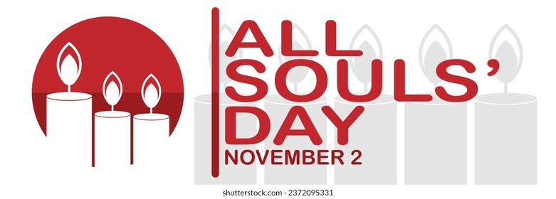 All Souls' Day Vector illustration. November 2. Holiday concept. Template for background, banner, card, poster with text inscription. 