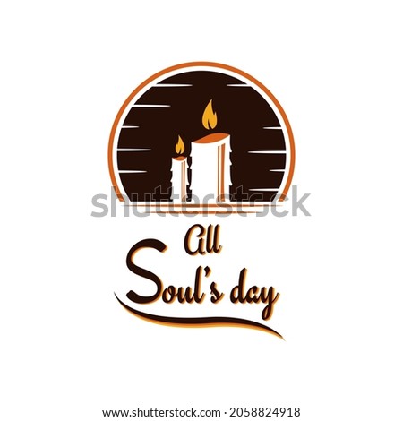 All Souls Day Vector Illustration. With candle and candlelight icon. Premium and luxury design template