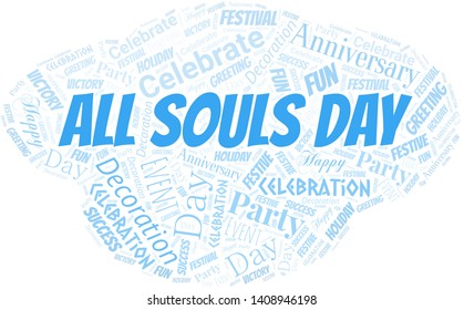 All Souls Day Word Cloud. Word cloud Made With Text.