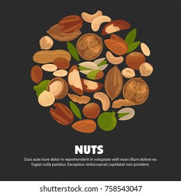 All species of nuts inside big circle on promorional poster
