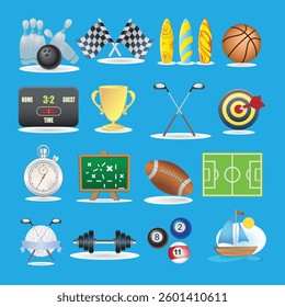 All sports elements and icons vector illustration eps file for download 