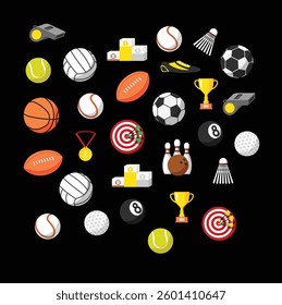 All sports elements and icons vector illustration eps file for download 