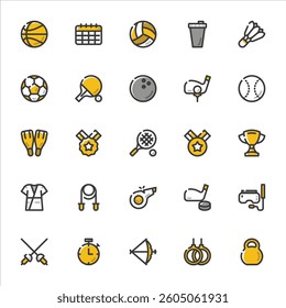 All Sports Icon with Colored Icon Style.