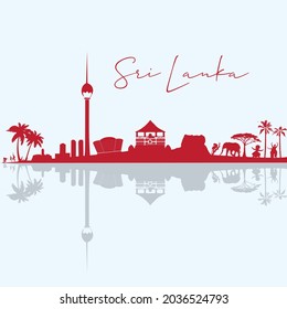 All Sri Lanka skyline vector in editable vector file