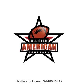 All Star für American Football Emblem Logo Design