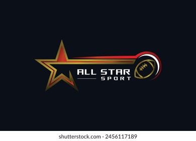 All Star American Football Sport Gradient Design Vorlage