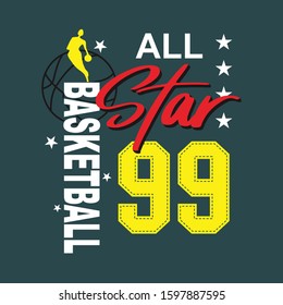 All Star Basketball T-shirt And Apparels Graphic Design