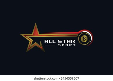 All Star Billard Sport Gradient Design Vorlage