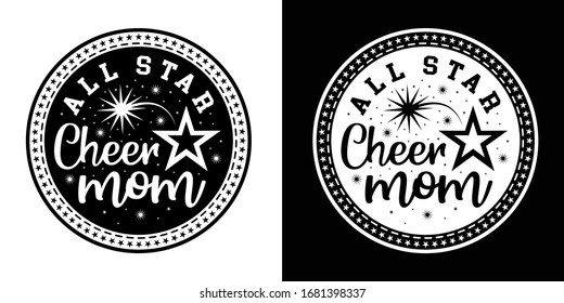 All Star Cheer Mom Printable Vector Illustration