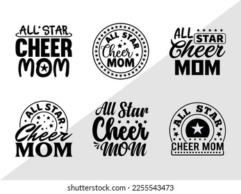 All Star Cheer Mom SVG Printable Vector Illustration