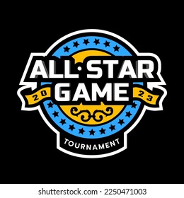 All star game logo, emblem on a dark background. 