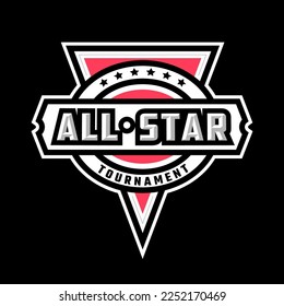 All star game logo, emblem on a dark background.