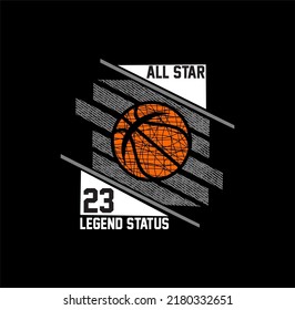 All Star Legend Status graphic t-shirt design, print, vector illustration. 