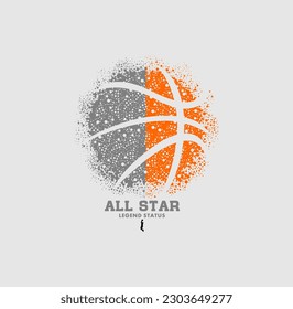 All Star Legend Status,Basketball, graphic t-shirt design, print, vector illustration.