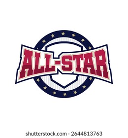 All star logo design template, Modern professional badge logo design. All star championship sign emblem
