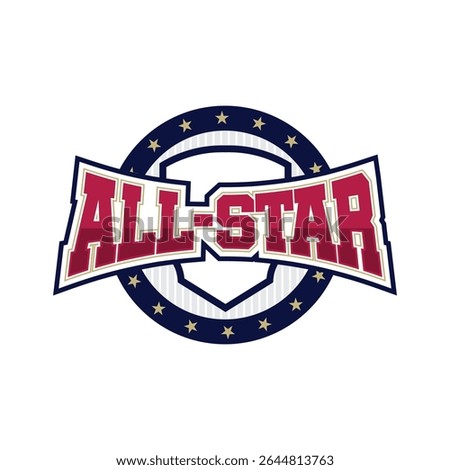 All star logo design template, Modern professional badge logo design. All star championship sign emblem
