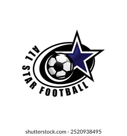 All star soccer club sport logo concept design