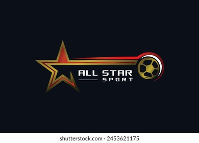 All star soccer sport gradient design template