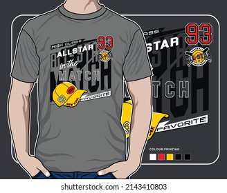all star sport team,vector typography illustration design graphic for print