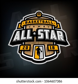 All stars of basketball, logo, emblem.