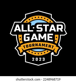 All stars game logo, emblem on a dark background.