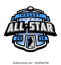 All stars of hockey, logo, emblem.