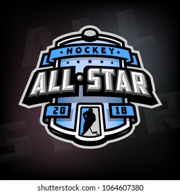 All stars of hockey, logo, emblem.