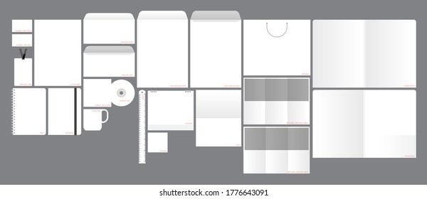 all stationery use for brand, logo, corporate identity design, can chenge color