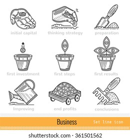 All Steps of Business Outline Web Icons