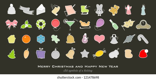 All symbols of a holiday, Christmas and New Year