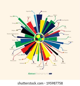  All team Flag colour based informatics graph concepts. cover design, book design, website background, CD cover, advertising and other print field in use.