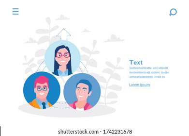 All team move in one way, Vector illustration for web banner, infographics, mobile. 