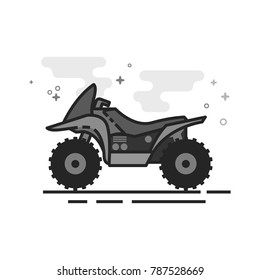 All terrain vehicle icon in flat outlined grayscale style. Vector illustration.