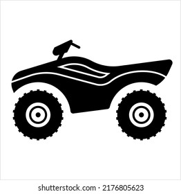 All Terrain Vehicle Icon, Quad Bike Icon Vector Art Illustration