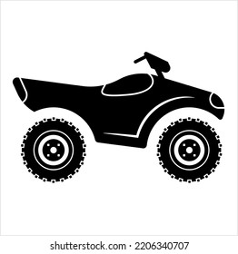 All Terrain Vehicle Icon, Quad Bike Icon Vector Art Illustration