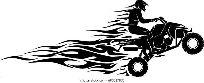 All Terrain Vehicle with Speed Flame Trail