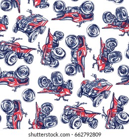 All terrain vehicles seamless pattern