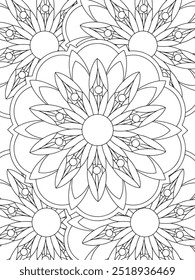 All these designs are hand-drawn and unique 
Flower Beautiful black and white illustration for adult coloring book,
This is a printable Beautiful Zentangle Coloring page for KDP Interior, POD products