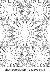 All these designs are hand-drawn and unique 
Flower Beautiful black and white illustration for adult coloring book,
This is a printable Beautiful Zentangle Coloring page for KDP Interior, POD products